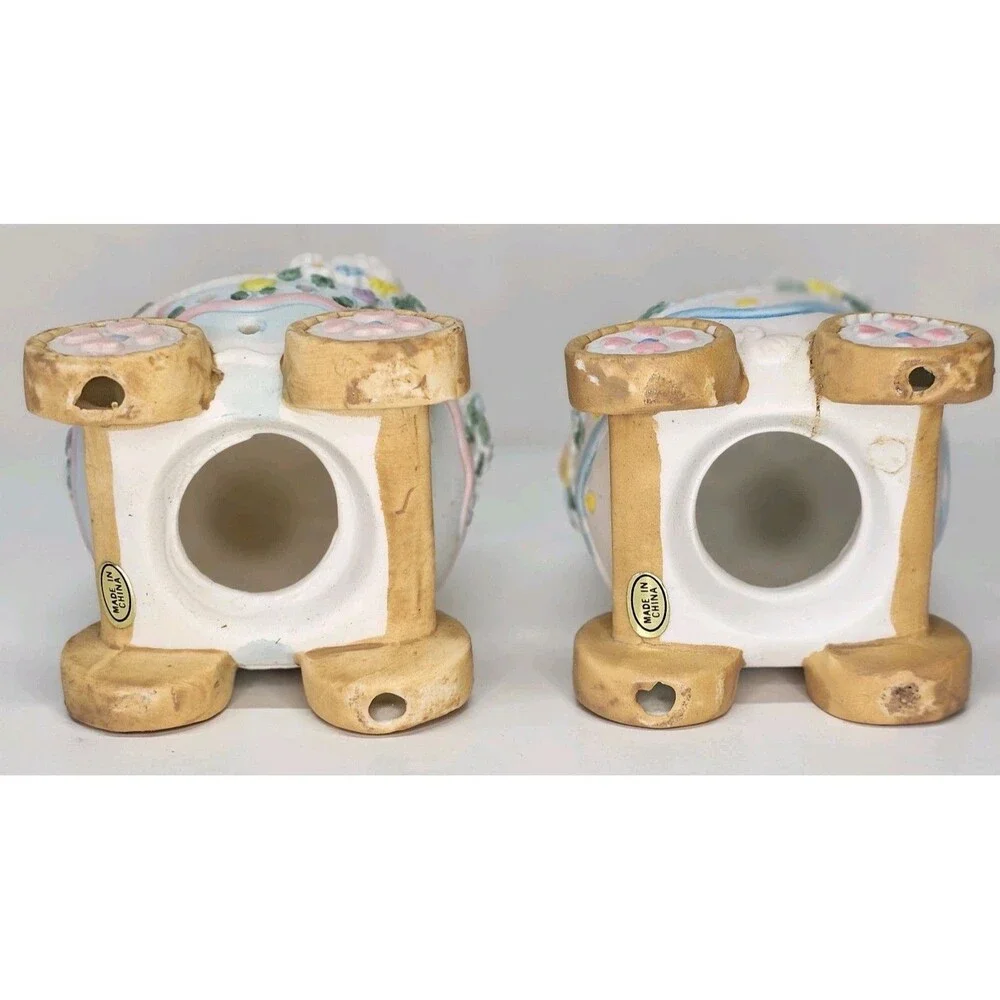 Hand Painted Easter Egg Train 3 Piece Set, Hand Painted Porcelain - Vtg‎